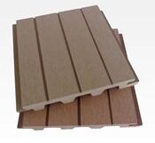 Waterproof Low Profile 150x22mm Solid Composite Decking Board Roof Terrace