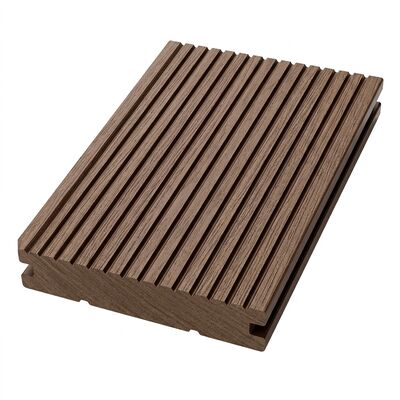 Waterproof Brushed 140x23mm Solid Composite Decking Board Outdoor Garden Path