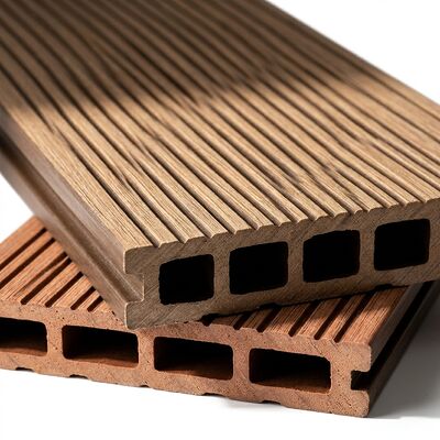 Waterproof Wood Grain 150x25mm Solid Composite Decking Board Garden Terrace